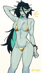 1girls 2025 artist_name beauty_mark female golden_week maejpg original original_character pinup tagme teal_(maejpg) vampire