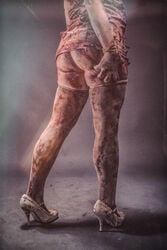 1girls 3d ass blood cosplay female female_only gloves heels high_heels legs legwear nurse_(silent_hill) silent_hill silent_hill_(film) silent_hill_homecoming solo thighhighs white_legwear