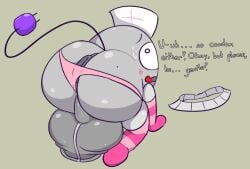 1boy animate_inanimate anus anus_peek arm_warmers armwear asking_for_it asking_to_be_gentle assertive_kiwami big_ass big_balls big_butt computer_mouse donut_anus femboy femboy_only feminine_male gay grey_background grey_body hat huge_balls imminent_sex legwear male male_only no_humans non-human non-human_only nurse nurse_cap nurse_hat object_show object_shows oc offscreen_character plug plug_tail skirt skirt_removed socks submissive submissive_femboy submissive_male tagme tagme_(character) thick_anus thick_ass thighhighs yaoi