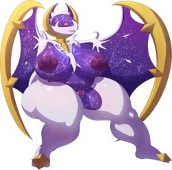 1girls 2016 alpha_channel anthro anthrofied areolae big_breasts breasts female huge_breasts impaledwolf legendary_pokemon looking_at_viewer lunala mature_female nintendo nipples nude open_mouth overweight overweight_female pokemon pokemorph purple_body pussy red_eyes shiny sitting solo spread_legs thick_thighs video_games wide_hips wings