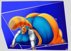 aggretsuko ailurid anthro ass barely_contained big_breasts big_butt bottomwear breasts clothing female hi_res huge_breasts huge_butt huge_hips huge_thighs hyper hyper_butt hyper_hips hyper_thighs lazy_dogg0 lying mammal red_panda retsuko sanrio skirt solo thick_thighs wide_hips