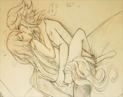 1boy 1girls ass azura_(fire_emblem) azurrin breasts corrin_(fire_emblem) corrin_(fire_emblem)_(male) cousins dancer female fire_emblem fire_emblem_fates handdrawn incest kissing long_hair monochrome nintendo nude pointy_ears sex shiratsu_(white-seaside) text