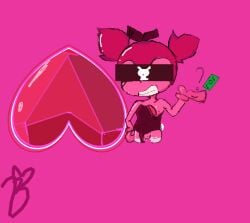 1girls art breasts bunny censor_bar censored_eyes drawing evil female gem gem_on_chest gilr girl mad messy_hair nipples one_breast_out pink_background pink_body pink_hair pink_nipples pink_skin playboy playboy_bunny pussy pussy_juice sketch spinel spinel_(steven_universe) steven_universe suit sweat thighs villain woman_only yuri