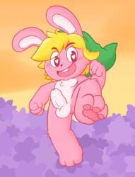 a_link_to_the_past anthrofied balls blonde_hair blush buckteeth chest_tuft fur hair happy hat lagomorph link link_(rabbit_form) male_only mammal nintendo nude oob pawpads penis pink_fur solo teeth the_legend_of_zelda the_wind_waker toon_link tuft uncut video_games wind_waker young