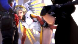 1girls 2boys 3d animated bent_over blonde_hair double_penetration fellatio female femsub male mercy noname55 on_side oral overwatch penis pussy reaper sex shorter_than_30_seconds shorter_than_one_minute soldier_76 sound source_filmmaker spitroast threesome vaginal_penetration video
