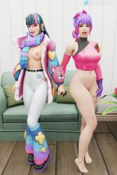 2girls breasts dali_(fortnite) femele fortnite giocamolly nude tracy_trouble tracy_trouble_(fortnite)