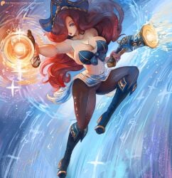 breasts cleavage fanart female_only fighting_game league_of_legends miss_fortune red_hair warrior