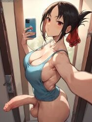 ai_generated big_penis futanari grapesss kaguya-sama_wa_kokurasetai_~tensai-tachi_no_renai_zunousen~ light-skinned_futanari shinomiya_kaguya