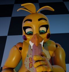 blowjob cock cock_in_mouth cum_in_mouth five_nights_at_freddy's five_nights_at_freddy's_2 juicy_cock straight toy_chica_(fnaf)