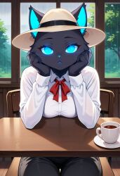 ai_generated blue_eyes cat_ears cat_tail catgirl dark_skin maxwelllink