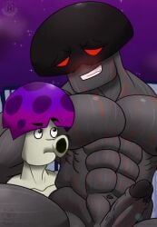 2boys anal_sex animated anthro anthro_on_anthro ass ass balls big_pecs big_penis blush blush bouncing_balls bouncing_butt bouncing_pecs bouncing_penis dark-skinned_male doom-shroom_(pvz) electronic_arts erection fume-shroom_(pvz) gay humanoid male male/male male_only muscular muscular_male mushroom mushroom_humanoid naughty_rexkuro nipples nude pecs penetration plants_vs_zombies pvz red_eyes scaredy-shroom_(pvz) sex size_difference smaller_male sucking_nipples tagme video