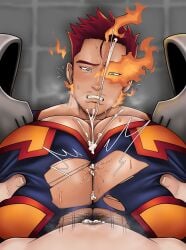 2boys bara bara_tiddies bara_tits barazoku boku_no_hero_academia cum cum_drip cum_on_body cumming cumming_from_paizuri cumshot dominant dominant_male domination endeavor_(my_hero_academia) gay gay_domination gay_male gay_sex maledom malesub man_boobs my_hero_academia niusesabe paizuri paizuri_lead_by_male pecjob pecs pov pov_male pov_paizuri submissive submissive_male titjob titjob_pov yaoi
