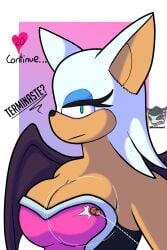 big_breasts bouncing_breasts color rickstonem1 rouge_the_bat sonic_(series)