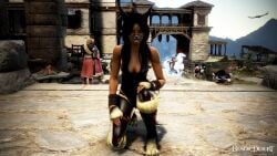 arab_female arabian_female bdo beurette black_hair breasts commentary_request cumdumpster dark-skinned_female degradation dog_ears dog_girl dog_muzzle dog_paws dog_tail exposed humiliation petplay yourbdoslave