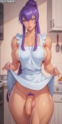 1dickgirl 1futa 1futanari ai_generated apron artist_name balls big_breasts big_cock big_penis breasts busujima_saeko cock creatronart dickgirl dickgirl_only futa_only futanari hi_res high_resolution highres highschool_of_the_dead huge_cock huge_cock kitchen kitchen_utensils large_cock large_penis light-skinned_futanari light_skin long_hair looking_at_viewer only_futa penis ponytail presenting presenting_penis pubic_hair purple_eyes purple_hair purple_pubic_hair saeko_busujima shiny shiny_body shiny_clothes shiny_hair shiny_skin showing_penis uncut uncut_futa uncut_penis veiny veiny_cock veiny_penis white_apron