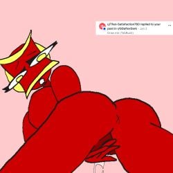 1girls big_ass big_breasts big_butt cube_132_(geometry_dash) cum female_only fingering geometry_dash masturbation red_body tagme tobby_(tobbuck)