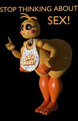 1girls 3d 3d_(artwork) big_ass big_breasts big_butt douod english_text female female_focus female_only five_nights_at_freddy's fnaf meme nipple_piercing sex stop_thinking_about_sex stop_thinking_about_sex_(meme) text thick_ass thick_thighs toy_chica_(fnaf) toy_chica_(love_taste)