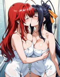 2girls ai_generated akeno_himejima girl_on_girl high_school_dxd kissing lesbian_couple lesbian_kiss lesbian_sex lovers rias_gremory yuri yuri yuri