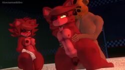 1girls 2boys anal anal_sex belly_bulge bisexual_male fazclaire's_nightclub fexa_(cryptia) fexa_(zanicart) fingering five_nights_at_freddy's fnaf furry leviantan581re male/male masturbation no_sound stomach_bulge tagme thick_thighs video voyeur yaoi