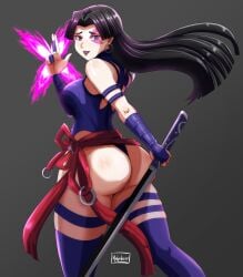 1girls angelox27 ass ass_focus big_ass bubble_butt female female_only marvel marvel_rivals psylocke psylocke_(marvel_rivals) sai_(marvel) thick_thighs tight_clothing vengeance_psylocke