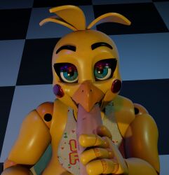 big_breasts blowjob cock cock_in_mouth dick fat_ass five_nights_at_freddy's_2 juicy_cock toy_chica_(fnaf)