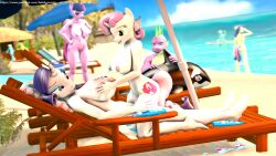 16:9 3d 4k absurd_res alicorn angry anthro applejack_(mlp) ass barefoot beach being_watched belly big_breasts bikini bikini_top blue_body blue_eyes blue_eyeshadow blue_hair blue_tail bonbon_(mlp) breasts casual_nudity chair clothing cloud cutie_mark day detailed_background digital_media_(artwork) discarded_clothing dragon earth_pony equid equine european_mythology eyebrows eyelashes eyeshadow feathered_wings feathers feet female fluffy fluffy_tail friendship_is_magic furniture green_belly green_body green_eyes green_scales group hair hands_on_hips hasbro hi_res horn horse huge_breasts humanoid_feet hut kneeling long_hair looking_at_another lying lyra_heartstrings_(mlp) makeup male mammal multicolored_hair multicolored_tail my_little_pony mythological_creature mythological_equine mythological_scalie mythology navel nipples nude nude_beach on_back on_top orange_body outside pegasus pink_hair pink_nipples pink_tail plant plantigrade pony purple_body purple_feathers purple_hair purple_horn purple_nipples purple_scales purple_tail purple_wings rainbow_dash_(mlp) rarity_(mlp) sand scales scalie seaside sibling_(lore) sister_(lore) sisters_(lore) sky smile social_nudity source_filmmaker_(artwork) spike_(mlp) standing sunscreen surfboard sweetie_belle_(mlp) swimwear tail telehypnotic tree twilight_sparkle_(mlp) two_tone_hair two_tone_tail umbrella unicorn vehicle water watercraft western_dragon white_body white_horn widescreen wings yellow_body