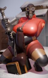 1futa 3d balls big_ass big_balls big_breasts breasts fempyro futanari gas_mask lamanthias tagme team_fortress_2 weapon