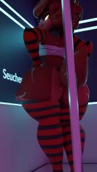 1boy 9:16 bulge fazclaire's_nightclub femboy fexa_(zanicart) five_nights_at_freddy's fnaf fredina's_nightclub furry furry_male huge_ass longer_than_10_seconds looking_at_viewer looking_back panties pole red_fur seuchenk4ter seuchenkater shorter_than_30_seconds solo standing striped_legwear stripper_pole tagme thick_thighs thighhighs thong vertical_video video wide_hips yellow_eyes