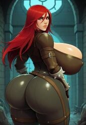 ahe_gao ai_generated ametraxus huge_ass huge_breasts katarina_du_couteau league_of_legends red_hair thick_ass thick_thighs voluptuous