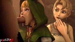 1girls 2girls 3d animated blonde_hair blowjob blue_eyes braided_twintails choker cute deepthroat elf erection eye_contact eyelashes fellatio female genitals gloves hand_on_head hyrule_warriors ilia kneeling light_skin linkle male moral_support nintendo no_gag_reflex no_sound open_mouth oral oral_penetration penis penis_in_mouth petite pockyinsfm pointy_ears saliva saliva_drip source_filmmaker straight surprised teenager the_legend_of_zelda throat_barrier tongue tongue_out tongue_out_blowjob twilight_princess video