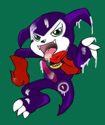 ass bukkake clothing cum cum_inside cum_on_face digimon erection fangs gay gloves green_eyes imp impmon kinkykeroro looking_at_viewer male male_only messy neckerchief open_mouth orgasm penetration penis presenting solo spread_legs spreading tongue tongue_out