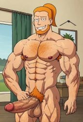 1boy abs ai_generated balls bara beard biceps bodybuilder circumcised civitai deltoids erect_penis erection facial_hair gay genderswap_(ftm) ginger ginger_hair glans hairy_armpits hairy_chest hairy_legs houseoflust2001 huge_cock male male_only manly muscular muscular_arms muscular_male muscular_thighs orange_hair pecs penis ponytail pubic_hair rick_and_morty rule_63 scrotum smile solo summer_smith veiny veiny_muscles veiny_penis