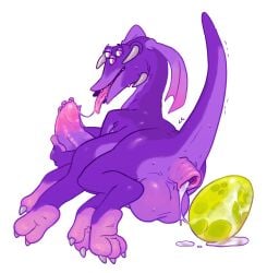 1boy 2_toes 3_toes alien anal anal_egg_laying anal_fluids anal_prolapse anus artist_request balls big_balls big_penis bodily_fluids countershading crowbarcrow egg egg_laying electronic_arts feet fluids_on_ground gaping gaping_anus genitals glistening_body half-closed_eyes hi_res holding_penis horn huge_balls huge_cock huge_egg looking_back lying male male_only maxis_(ea) multi_eye narrowed_eyes on_side penis prolapse purple_body raised_tail saliva saliva_string semi-anthro soles solo spore_(game) sweat sweatdrop tail taur toes tongue tongue_out