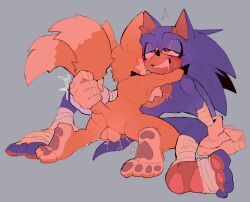 absurd_res anthro arms_around_neck arms_around_partner ass backsack balls bandage_wraps bedroom_eyes blush blush_lines bodily_fluids canid canine clothing cum cum_in_ass cum_inside cuntboy cuntboy_penetrated drooling drop_dash duo eulipotyphlan fox gay gay_male genital_fluids genitals gloves gloves_only handwear handwear_only hedgehog hi_res holding_tail looking_pleasured male male/male mammal mastectomy_scar mostly_nude narrowed_eyes nude open_mouth pawpads saliva scar seductive sega simple_background sonic_(series) sonic_the_hedgehog sonic_the_hedgehog_(series) tail tail_pull tails the_big_yikes yaoi