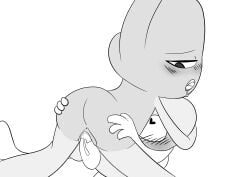 algebralien ass battle_for_dream_island battle_for_dream_island_again bfb bfdi bfdia black_and_white cum four_(bfb) object_shows pussy tentacle_penis vaginal_penetration x_(bfb)