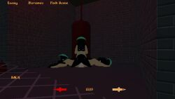1boy dark_blue_skin diorama dripping femdom fungi_fauna game_over green_lips hugging implied_oral multiple_girls peeping pixel_art post-nut_calamity reverse_rape riding sewers shoestrang sound submissive_male tagme video video_games