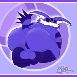 anus ass balls big_balls big_the_cat chubby_male curry fat_ass fat_male feet feet_fetish feline himbo musky_balls musky_butt musky_cock purple purple_body