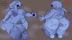 anthro artist_request bbw_futa big_breasts big_penis clown_nose furry futanari hairy_anus hairy_balls hyper_balls massive_areolae massive_ass massive_penis pawpads reference_sheet scrotal_raphe spreading_ass thick_thighs thunder_thighs treasure_trail