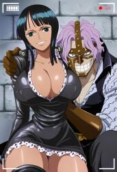 1female 1male ai_generated ai_generated_image bad_male camera_hud clothed_female_clothed_male dark_skin_female enemies female happy_female light_skin_male male nico_robin one_piece preview sakkii spandam