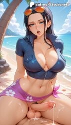 1futa 2026 ai_assisted ai_generated anime artist_name beach blue_eyes blue_sky breasts bust cloud cock condom cum cum_on_self cum_while_penetrated dick ejaculation erection explicit eyewear_on_head foreskin futanari handsfree_ejaculation hi_res high_quality high_resolution highres navel nico_robin one_piece outdoors patreon patreon_username penis sand shore sky stable_diffusion sunglasses testicles tsukoneko uncensored used_condom water watermark