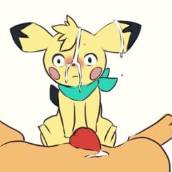 1boy 2016 animal_genitalia animal_penis animated aogami blue_eyes blush clothing cub cum cum_on_face cum_on_self cumshot edit ejaculation erection feral fur furry gay hair handjob interspecies loop male mammal nintendo orange_fur orgasm penis pichu pokémon_(species) pokemon pokemon_(species) pov quilava red_penis short_playtime simple_background tail video_games white_background yaoi yellow_fur