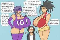 10t 3girls alternate_breast_size ass big_breasts bigger_breasts black_hair boku_no_hero_academia breasts breasts_bigger_than_head color color_edit colored colored_sketch colorshun female female_only hero_outfit_(mha) hyper_breasts inconvenient_breasts kyoka_jiro massive_breasts momo_yaoyorozu multiple_girls my_hero_academia open_mouth ronic_lagann rubber short_hair superheroine superheroine_costume