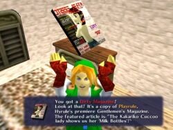 anju aphius cucco_lady game_ui hero_of_time hylian joke link magazine ocarina_of_time parody text text_box the_legend_of_zelda the_legend_of_zelda:_ocarina_of_time user_interface