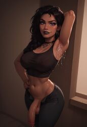 1futa 1futanari ai_generated ass big_ass big_breasts big_butt big_hips big_penis black_eyeshadow black_hair black_lip black_lips black_lipstick black_makeup breasts cleavage curly_hair dark-skinned_female dark_skin dick dickgirl eyebrows eyelashes futa_only futanari goth goth_futa goth_girl goth_makeup gothic gothic_girl gothified grin grinning grinning_at_viewer hair hands-free huge_cock indoors latina lips long_hair looking_at_viewer makeup marvel milf narrow_waist narrowed_eyes nose penis rio_morales seducing seductive seductive_eyes seductive_gaze seductive_look seductive_mouth seductive_pose seductive_smile smile smile_at_viewer smiley_face smooth_balls smooth_penis smooth_skin solo solo_dickgirl solo_focus solo_futa solo_futanari spider-man:_across_the_spider-verse spider-man:_into_the_spider-verse spider-man_(series) testicles velonix wavy_hair