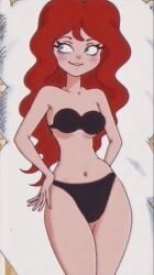 1girls ai_generated bed bikini black_bikini black_underwear breasts fairy_tales female literature little_red little_red_riding_hood public_domain red_hair seductive sexy sexy_lingerie sexy_panties sexy_pose the_magical_mystery_trip_through_little_red's_head thick_hips thick_legs thick_thighs time_for_timer underwear