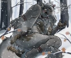 absurd_res animal_genitalia animal_vulva anthro anus areola ass bedroom_eyes belly big_belly big_breasts bodily_fluids breasts canid canine canine_genitalia canine_vulva canis claws dialogue digital_media_(artwork) eating_feces english_text excessive_feces fangs feces feces_in_mouth feces_in_pussy feces_pile female fluffy fur genital_fluids genital_piercing genitals green_eyes grey_body grey_fur hair hi_res labia_piercing long_hair looking_at_viewer mammal narrowed_eyes nipple_piercing nipples nude outside overweight pawpads paws piercing sagging_breasts scat scatplay seductive slightly_chubby smearing smelly smile solo steam tail teeth text thick_thighs tybalt_draws vulpa_(tybalt_draws) vulva vulva_piercing winter wolf