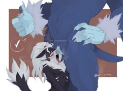 absurd_res andromorph andromorph/male anthro big_clitoris blue_body blue_fur blush bodily_fluids canid canine canis check_mark claws clitoris cunnilingus cuntboy digital_media_(artwork) duo eulipotyphlan fucked_up_smosh fur genitals gesture hair hand_gesture hedgehog hi_res infinite_(sonic) infinite_the_jackal intersex intersex/male jackal larger_andromorph larger_intersex male mammal navel nude open_mouth oral piercing sega service_height sex simple_background size_difference sonic_(series) sonic_forces sonic_the_hedgehog sonic_the_hedgehog_(series) sonic_the_werehog sonic_unleashed speech_bubble tail thumbs_up tongue tongue_out tongue_piercing vaginal_penetration vulva werecreature wereeulipotyphlan werehog