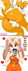 1boy 1girls 2_tails aged_up anus anus_focus ass ass_bigger_than_head ass_focus ass_up asshole asshole_focus balls ballsack big_ass big_butt big_butt_(male) blue_eyes blush brown_eyes cellphone cock cream_the_rabbit dick dress femdom femdom_pov flash fotec fox fox_ears fox_tail furry furry_ass furry_ears furry_female furry_male furry_only furry_tail gloves male_focus miles_tails_prower mobian mobian_(species) mobian_fox mobian_rabbit orange_dress penis perineum phone photo rabbit rabbit_ears rabbit_girl rabbit_humanoid round_ass seducing seduction seductive seductive_body seductive_eyes seductive_look seductive_mouth seductive_pose seductive_smile sega small_penis_adoration small_penis_appreciation smile sonic_(series) sonic_the_hedgehog_(series) spanish spanish_dialogue spanish_text tagme tail tails tails_the_fox taking_photo taking_picture talking testicles text thick thick_ass thick_hips thick_legs thick_thighs thighhighs thighs two_tails yellow_body yellow_fur