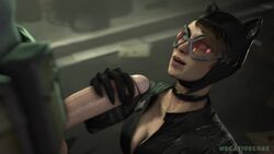 1boy 1girls 3d animated batman batman:_arkham_knight batman_(series) big_penis breasts catwoman catwoman_(arkham) catwoman_(arkham_knight) costume dc dc_comics female handjob large_penis male negativecoresfm no_sound pale-skinned_male pale_skin rocksteady_studios selina_kyle shorter_than_10_seconds source_filmmaker video