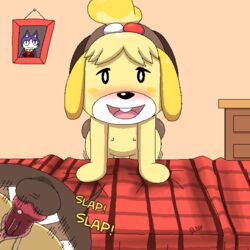 all_fours animal_crossing brother digby_(animal_crossing) doggy_style erection from_behind_position incest isabelle_(animal_crossing) nintendo opposite_sex_twins sex sibling sister sl350 video_games